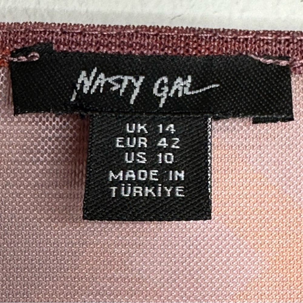 Nasty Gal Check Print Long Sleeve Mesh Top Size 10 - Picture 3 of 9